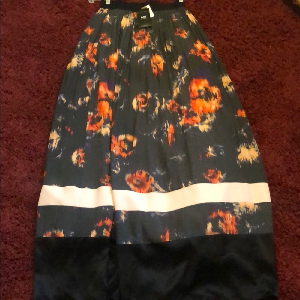 Long Floral Abstract Maxi Skirt
